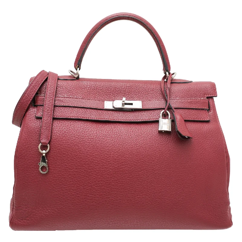 Hermès Kelly Bags in a rich chocolate brown for a sophisticated appearanceHermes Rouge Kelly 35 Bag