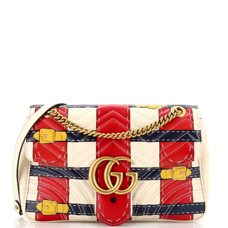 GG Marmont Flap Bag Trompe L'Oeil Matelasse Leather Medium